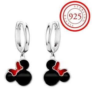STERLING SILVER MINNIE MOUSE DANGLE EARRINGS